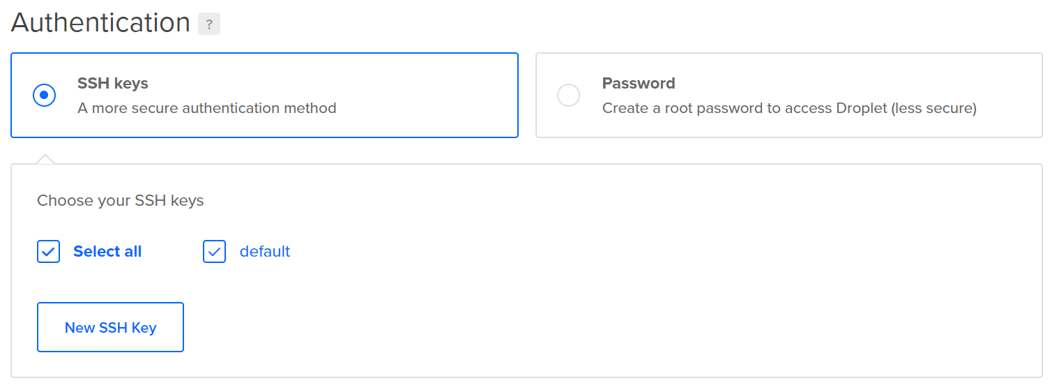 Choosing a SSH key for authentication