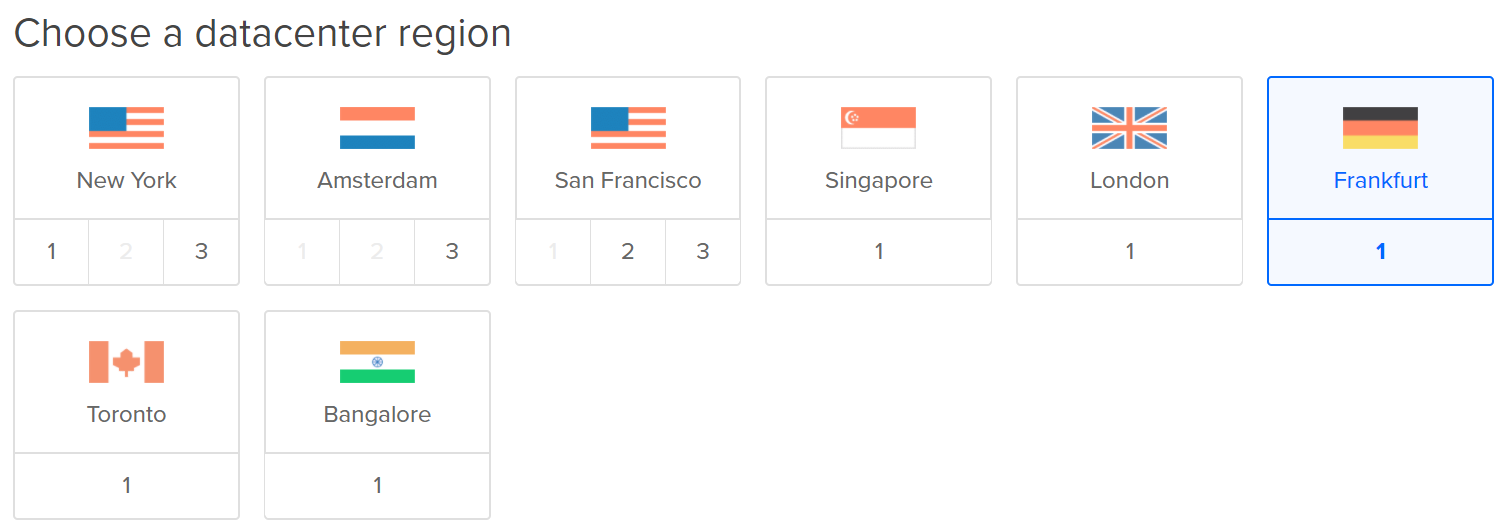 Choosing a region